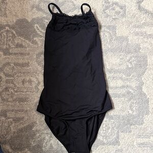 Black Lace-Trim Leotard for dance or gymnastics